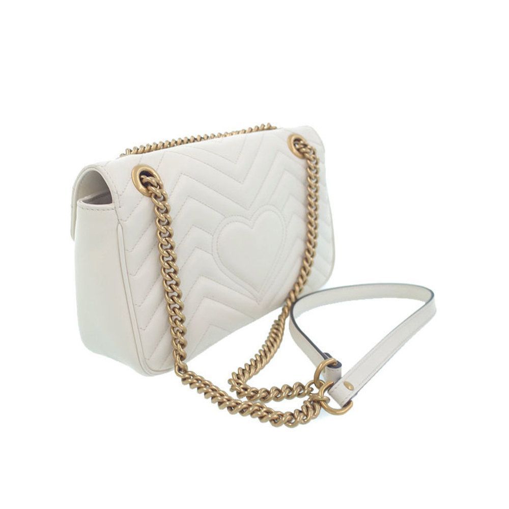 Gucci GG Marmont Quilted Small Shoulder Bag Chain Shoulder Bag White - Picture 2 of 9
